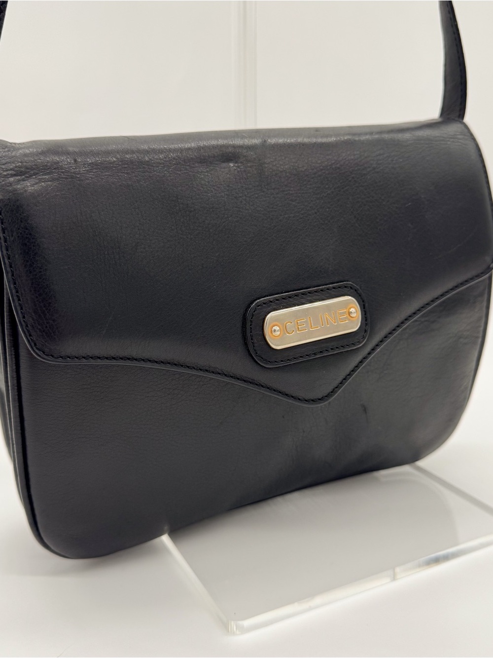 Celine Black Leather Crossbody Bag